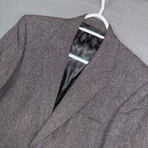 Holland & Sherry Blazer Mens 42R Gray Pink Tweed Custom Tailored Vintage 1987